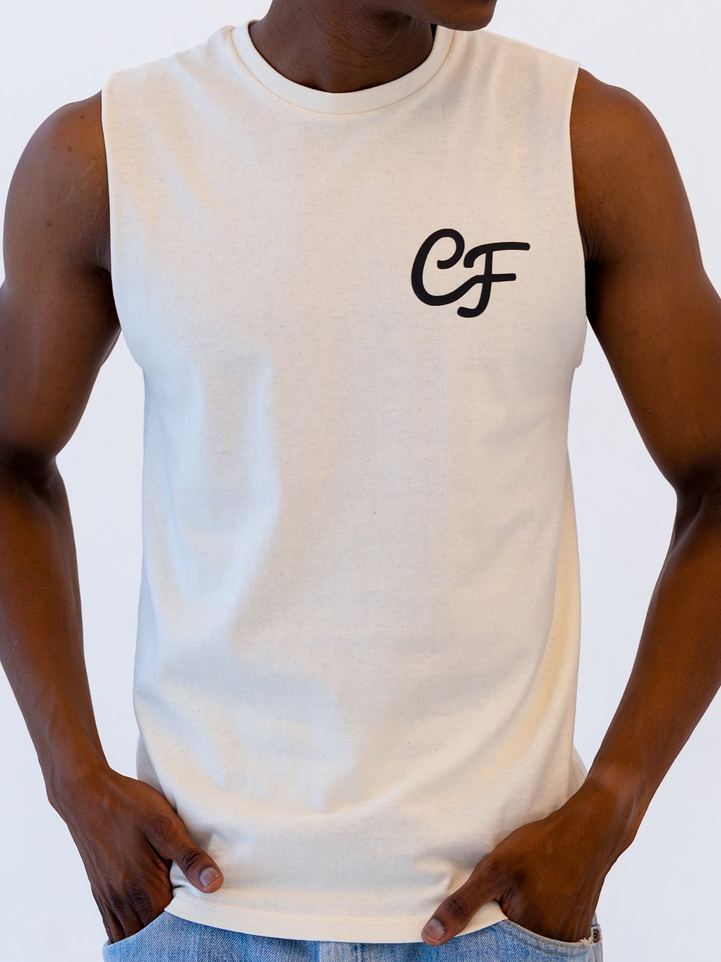 Pocket Logo Ivory Tank