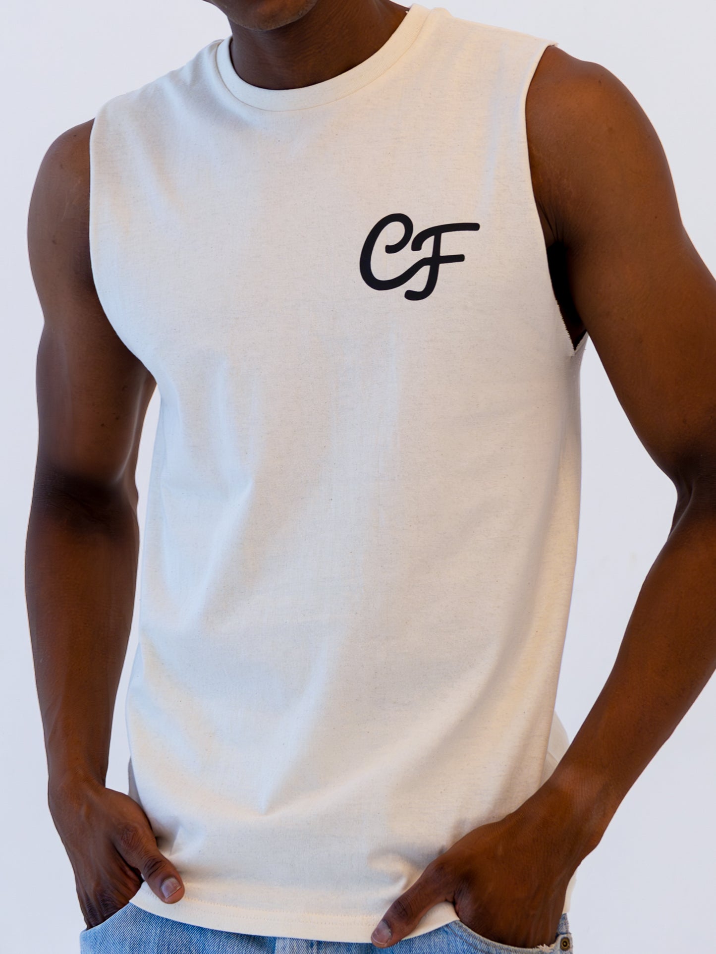 Pocket Logo Ivory Tank