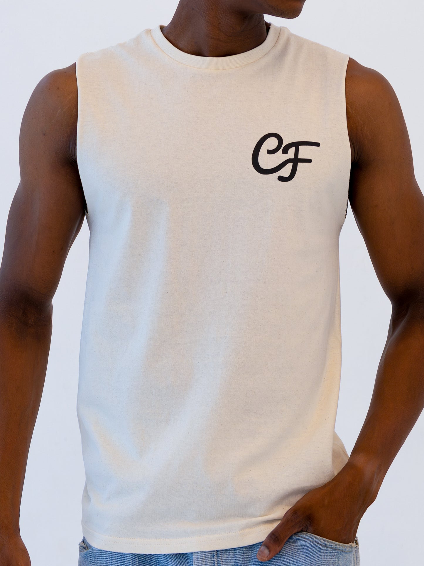 Pocket Logo Ivory Tank